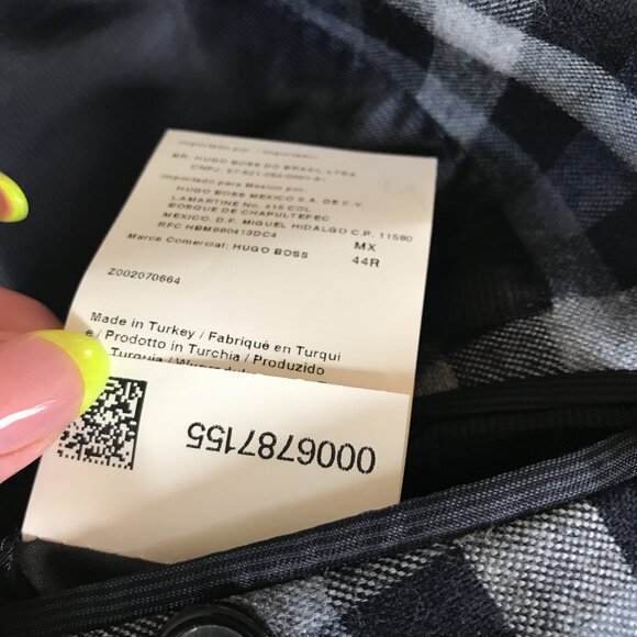 Blue & Grey Check Hugo Boss Wool Blazer - Picture 16 of 16